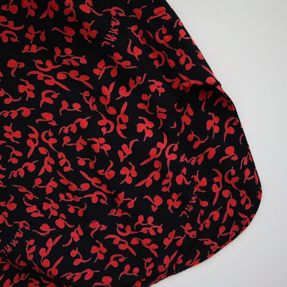 Ganni Red and Black Floral Midi Dress - Picture 8 of 12